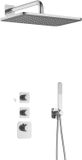 Hotbath Gal - GL106 - Inbouw Regendoucheset - Chroom - 2 Stopkranen - Thermostatisch - Wandarm 35 cm - Hoofddouche 270x400 mm - Staafhanddouche