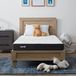 LUCID Koudschuimmatras, verkoelende gelinfusion - met bamboehoutskool - Öko-Tex - dunne matras, 12cm hoog, hard H4, 180x200 cm, wit