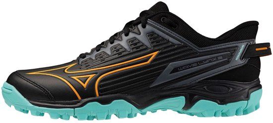 Mizuno Wave Lynx 2 Hockeyschoenen Senior Zwart/Donkergrijs/Oranje/Mintgroen Maat 44