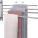 Bol Porte-serviettes Montage murale - 4 bras extensibles (jusqu'à 50cm) - Inox pivotant à 180° - Argent