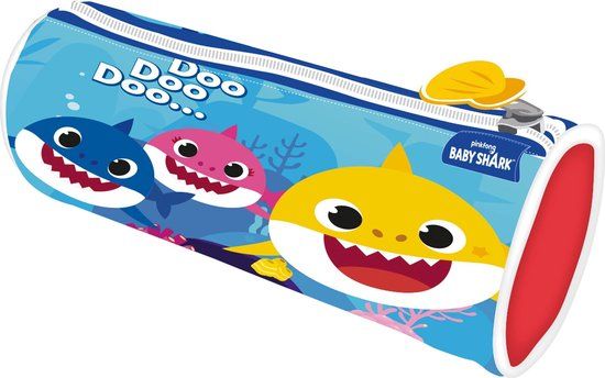 Pinkfong Etui Baby Shark Junior 21 x 7 cm Polyester Blauw/geel