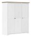 VidaXL Kledingkast BODO 146x53.5x173 cm Massief Grenenhout Wit Bruin