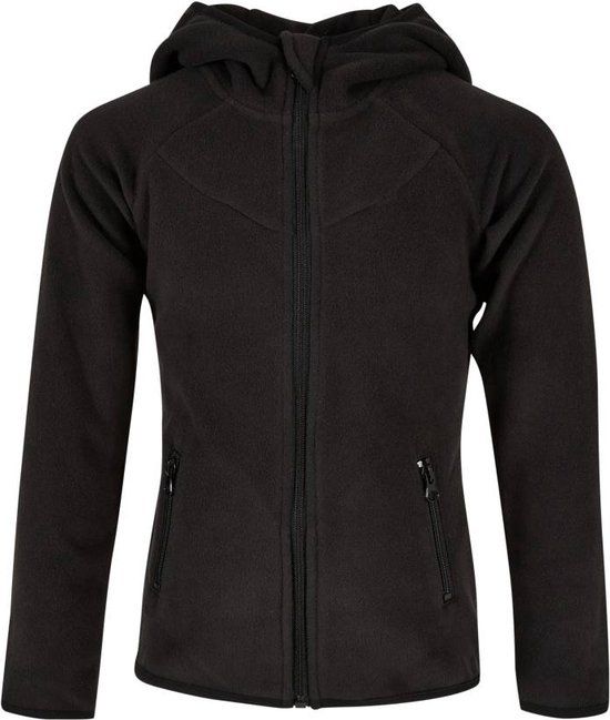 Urban Classics Polar Fleece Vest Met Capuchon Kinderen - Zwart - Maat 110/116