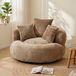 LVHOM Fauteuil avec 3 coussins, pouf classique avec rembourrage, pouf poire avec pouf, fauteuil confortable en chenille, chaise longue, marron café