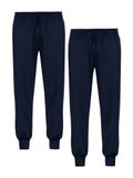 Ammann Pyjamahose Org Calgary lang donkerblauw katoen M