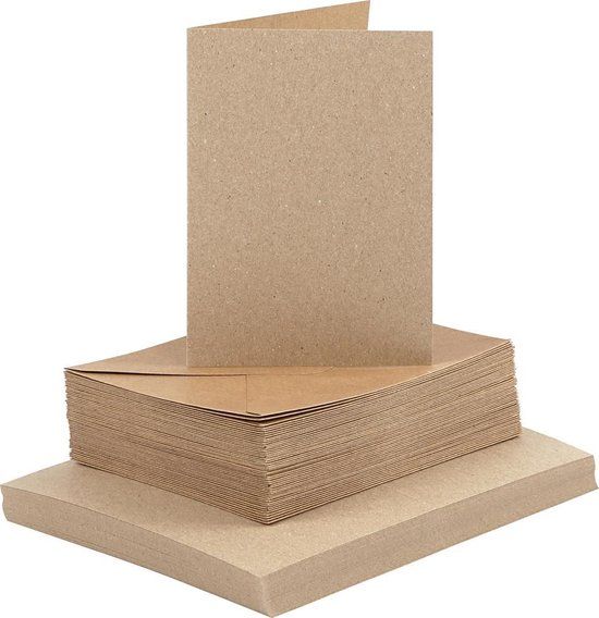 Creativ Company Kaarten En Enveloppen - 10,5x15 cm - Naturel - 50 Set