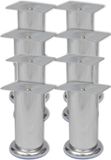 vidaXL Bankpoten rond 8 st 120 mm chroomkleurig