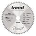 Trend Wood verstekzaagblad, 254 mm diameter, 30 mm boring, 60 tanden, 3 mm snijvoeg, -5° haak, TCT, fijn oppervlak, CSB/CC25460