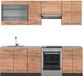 Vicco Fame-Line Unité de cuisine complète – 240 cm, marbre WB chêne or/anthracite