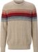 Babista heren Trui ALVARIO - 52/54 - Beige - Katoen - Ronde hals - Gestreept - Regular Fit