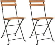 vidaXL Opklapbare stoelen, 2 stuks, massief teakhout en staal