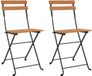 vidaXL Opklapbare stoelen, 2 stuks, massief teakhout en staal