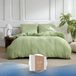 Ensemble de literie en mousseline de coton 100%, couleur verte