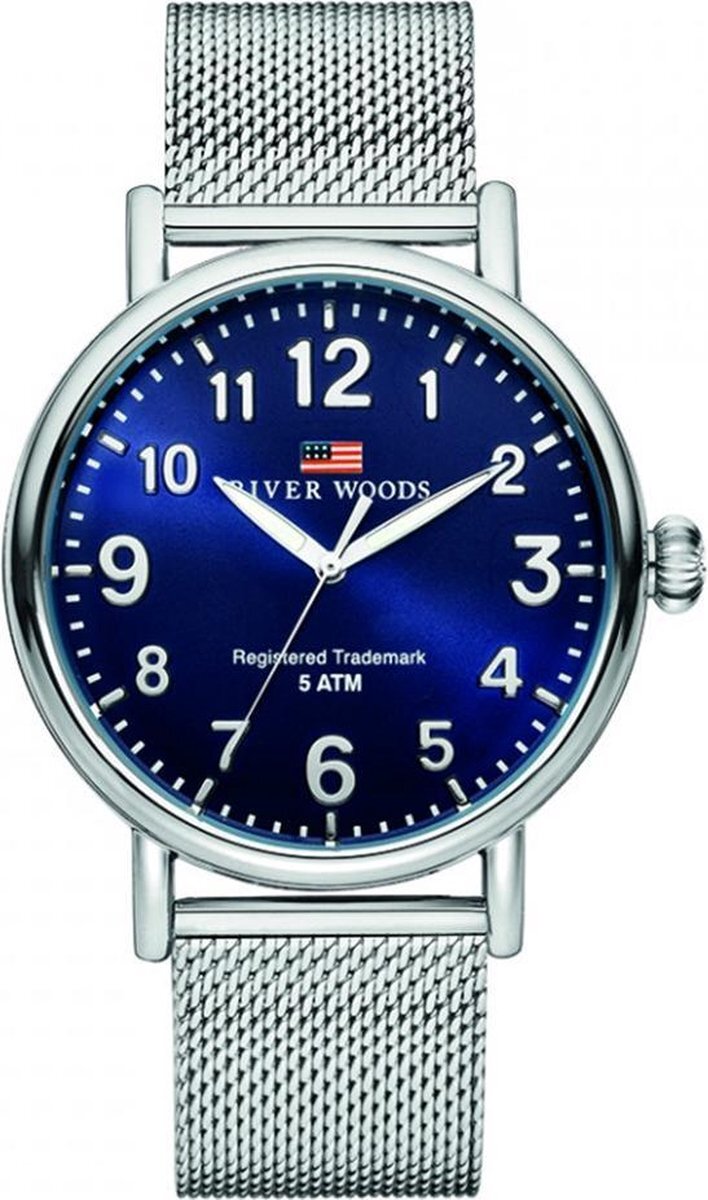 River Woods RW420016 Sacramento horloge Heren - Zilverkleurig - RVS 42 mm