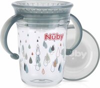 Nûby 360° Wonder Cup met Handvatten - Grijs - 240ml - 6m+