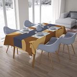 Bonamaison Tafelkleed, Anti-Mold, Sneldrogend, Waterdicht, 100% Polyester Tafellaken, Bruine tinten, 140 x 200 Cm - Ontworpen en Vervaardigd in Turkije