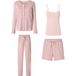 ESMARA® Pyjama set women, 4 pieces (pink, XL (46/48))