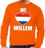 Bellatio Decorations Oranje We Love Willem sweater - Trui voor heren - Koningsdag/ prinsjesdag kleding XL