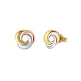 Lucardi Dames Tricolor Oorbellen - Oorbellen - Cadeau - 14 Karaat Goud - Meerkleurig