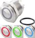 TRU COMPONENTS TC-7494616 TC-GQ16F-10E/42RGB/ Vandalismebestendige druktoets 48 V/DC 2 A 1x uit/(aan) Moment Rood, Groen, Blauw, RGB IP65