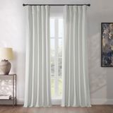 HPD Half Price Drapes Heritage pluche fluwelen gordijnen 274 cm lange kamer verduisterende gordijnen voor slaapkamer en woonkamer 50W x 108L, (1 paneel), kussen wit