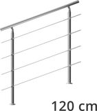Monzana Trapleuning 120 cm - Met 4 Spijlen – Roestvrijstaal