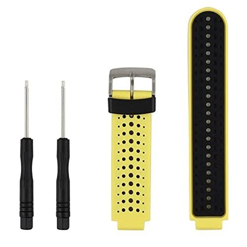 Intercella siliconen bandje - geel-zwart - geschikt voor Garmin Forerunner 220/230/235/620/630/735XT/Approach S20/S5/S6