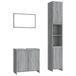 VidaXL meuble de salle de bain 3 pièces, gris, chêne
