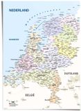 REINDERS XXL Poster Kaart van Nederland - 140 x 100 - Papier