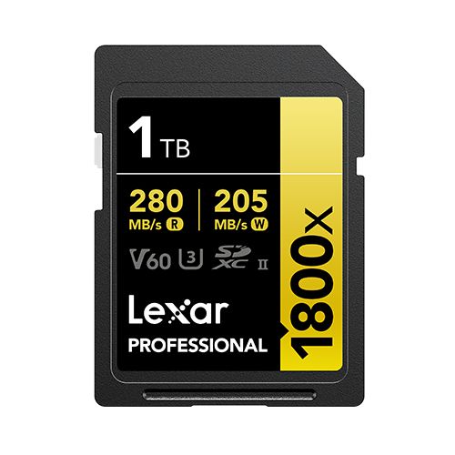 Lexar Professional 1TB SDXC UHS-II V60 1800x Memory Card
