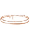 good.designs Enkelketting met meerdere rijen Rose-goud Staal