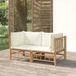 Maison Exclusive - Canapé d'angle pour jardin, avec coussins crème (2 pièces), en bambou