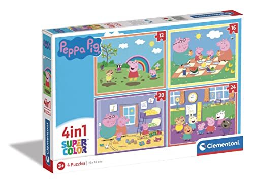 Clementoni - 4In1 Puzzle Peppa Pig, Kinderpuzzels, 3-5 jaar, 21516