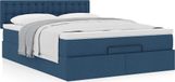 Maison Exclusive - Cadre de lit ottoman avec matelas, bleu, 140x200 cm, textile