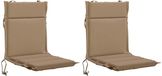 vidaXL - 2-delige - hoogrugkussen - GEMERT - 2 pcs - 100% Polyester - Taupe