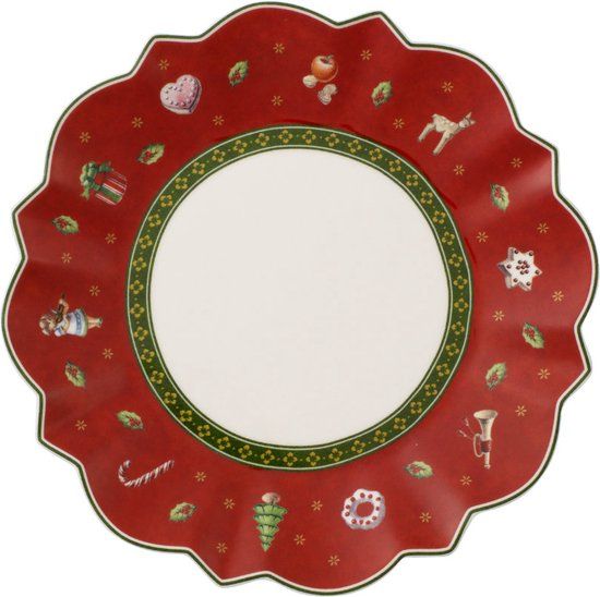 Villeroy & Boch Toy's Delight Gebaksbordje - 17 cm - Rood - Kerst