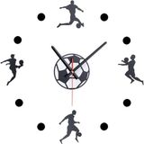 Merkloos Relaxdays 3D Wandklok Voetbal DIY Ø 50-100 cm Zwart/Wit