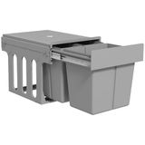 HOMCOM Cupboard Bins for Kitchen-Kunststoff, Metall-48L x 34,3B x 35,1H cm-Hellgrau