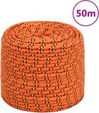 vidaXL Boottouw, oranje, 6 mm, 50 m, polypropyleen