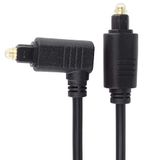 PremiumCord Toslink-optische audiokabel met haakse hoek, 1 m, Toslink-stekker naar stekker 90 graden, digitale kabel voor stereo-installatie, HiFi Sounbar TV, HQ audio, verguld, kleur zwart