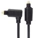 PremiumCord Toslink-optische audiokabel met haakse hoek, 1 m, Toslink-stekker naar stekker 90 graden, digitale kabel voor stereo-installatie, HiFi Sounbar TV, HQ audio, verguld, kleur zwart