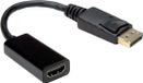 Value 12.99.3138 DisplayPort-kabel DisplayPort / HDMI Adapterkabel DisplayPort-stekker, HDMI-A-bus 0.15 m Zwart