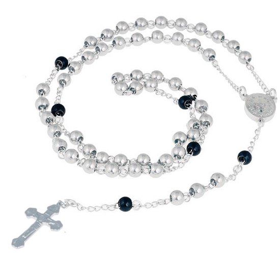 LGT JWLS LGT Jewels Rozenkrans Edelstaal Kralen Zilverkleurig
