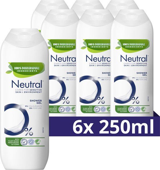 Neutral 0% Shower Gel - 6 x 250ml - Parfumvrij - Body Wash