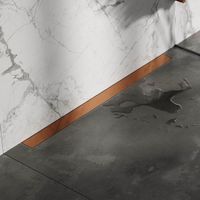Brauer Douchegoot met Multifunctioneel Rooster en Flens Voor Wandmontage - 90 cm - Koper Geborsteld Pvd