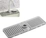 OEM Holland Connections Keukenkraanmat - 2024 verbeterde premium siliconen spatwand met snel drogende eigenschappen - beschermende gootsteenbak, perfect voor stenen gootstenen in keukens en badkamers (1, grijs)