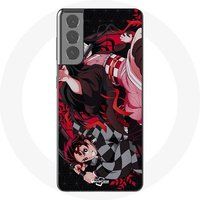 Maniacase Case voor Samsung Galaxy S21 Demon Slayer Tanjiro Nezuko Attack Combat