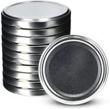 KADAX Schroefdeksel met diameter van 82 mm, metalen twist-off-deksel, reservedeksel voor inmaakpotten en weckpotten, deksel met 6 inkepingen (10 stuks, zilverkleurig)