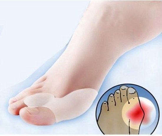 Hallux Valgus Siliconen Teencorrector/Spreider en Beschermer Grote Teen - Ivoor