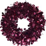 Lametta krans 46 cm bordeaux